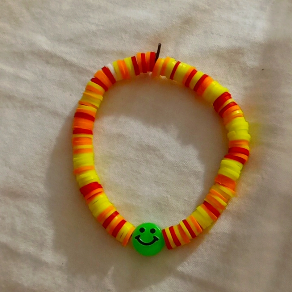 Bright color Smiley face bracelet